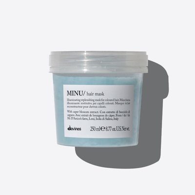 MINU Hair Mask Відновлювальна маска для блиску та збереження кольору фарбованого волосся Essential Haircare Davines, 250 мл